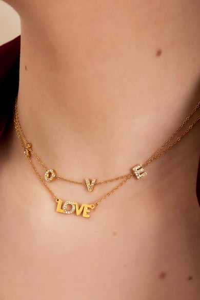 stainless steel necklace love  h5 Picture3